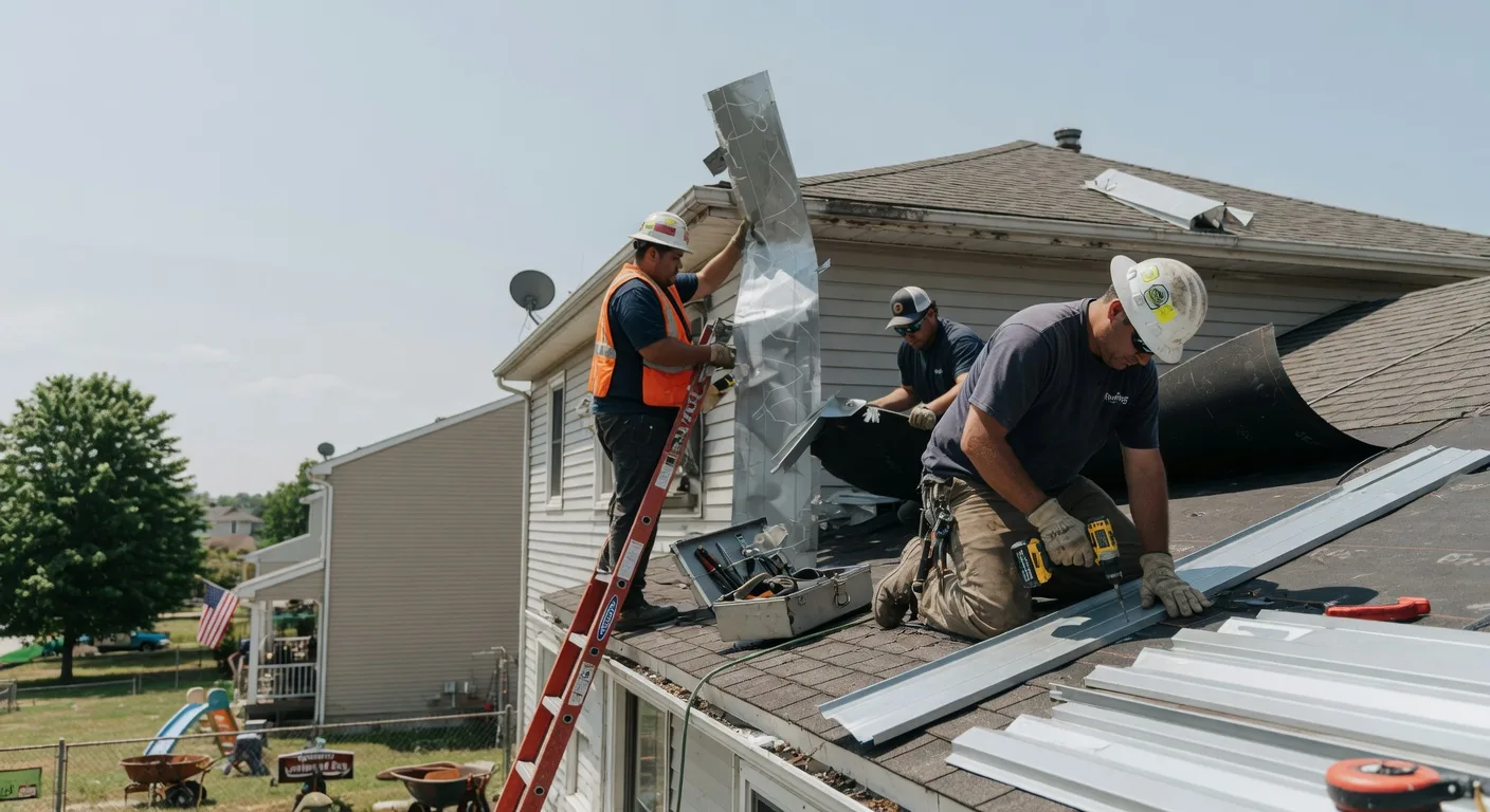 Storm Damage Metal Roof Repair in Ogdensburg, WI